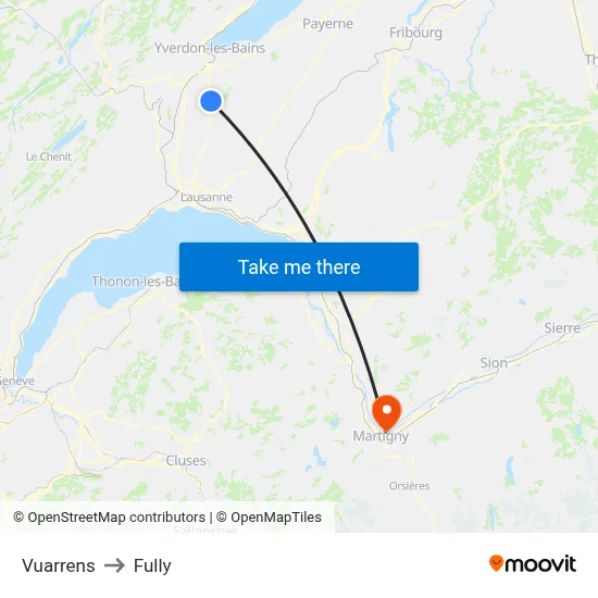 Vuarrens to Fully map