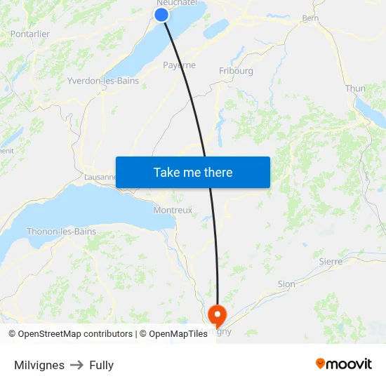 Milvignes to Fully map
