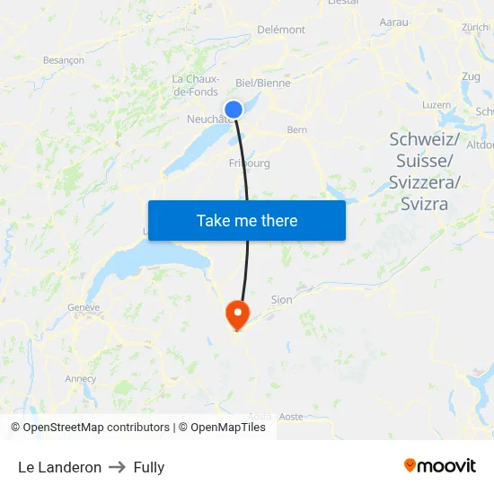Le Landeron to Fully map