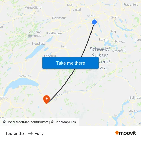 Teufenthal to Fully map