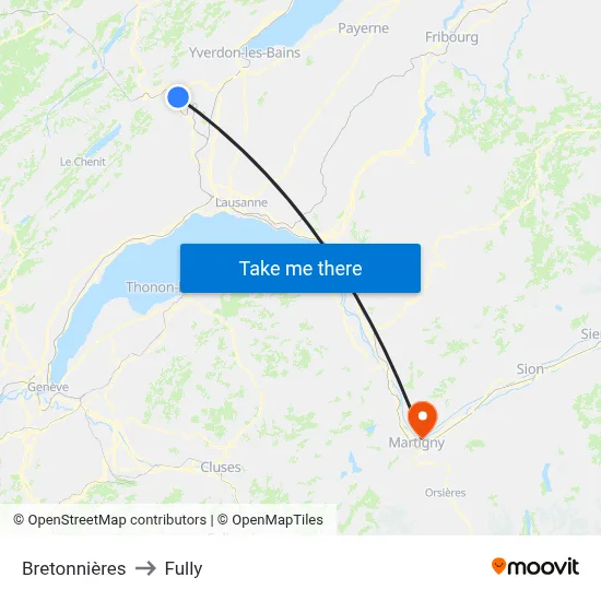 Bretonnières to Fully map