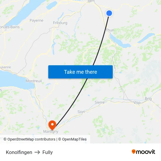 Konolfingen to Fully map