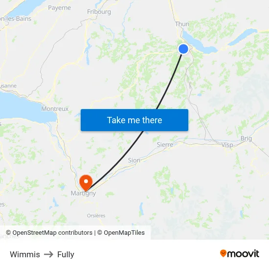 Wimmis to Fully map
