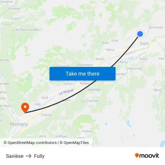 Savièse to Fully map