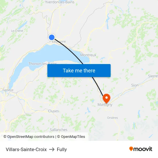 Villars-Sainte-Croix to Fully map