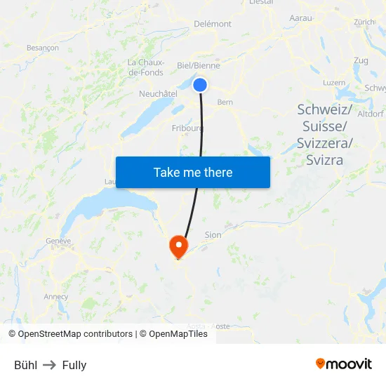 Bühl to Fully map