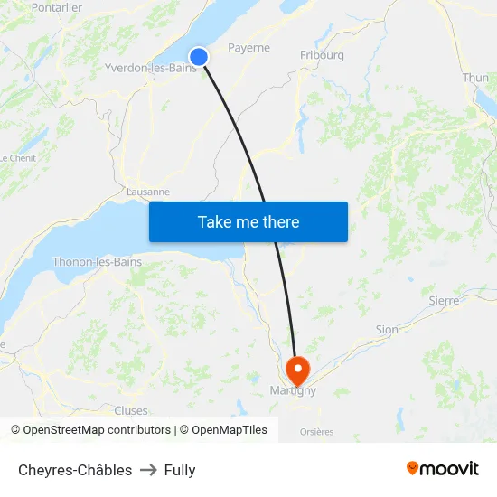 Cheyres-Châbles to Fully map
