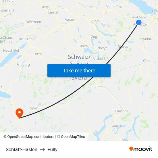 Schlatt-Haslen to Fully map