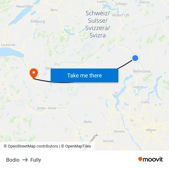 Bodio to Fully map