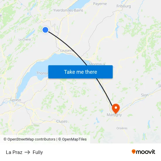 La Praz to Fully map