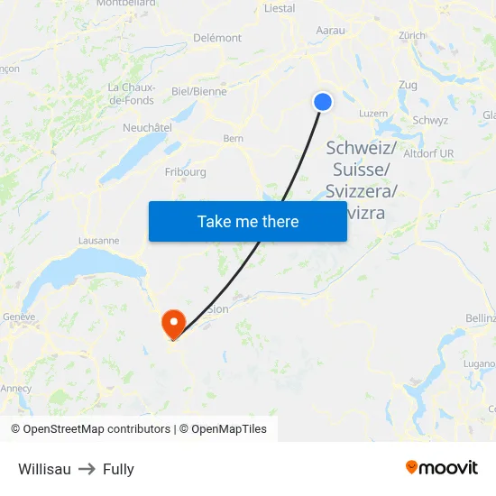 Willisau to Fully map