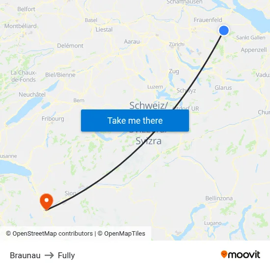 Braunau to Fully map