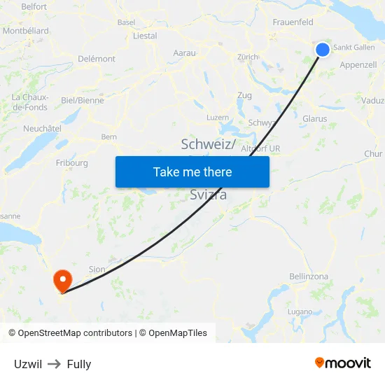 Uzwil to Fully map