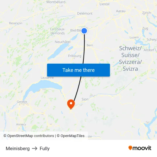 Meinisberg to Fully map