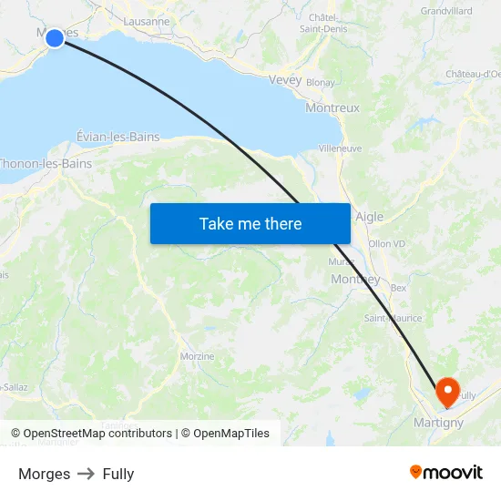 Morges to Fully map