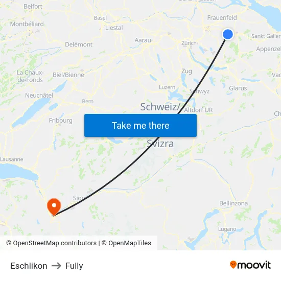 Eschlikon to Fully map