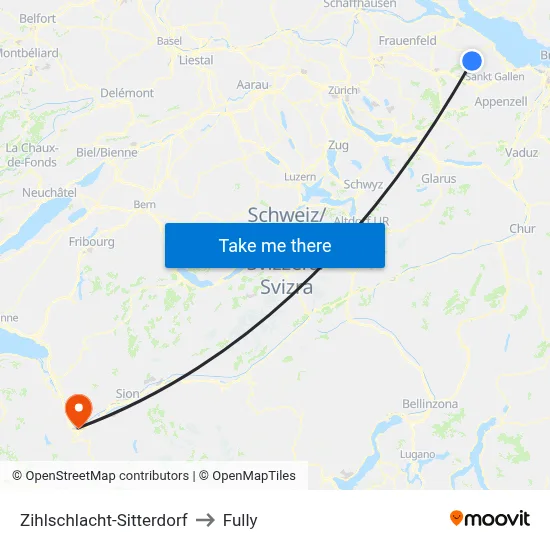 Zihlschlacht-Sitterdorf to Fully map