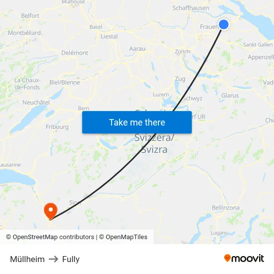 Müllheim to Fully map