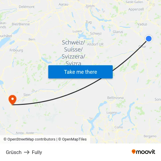Grüsch to Fully map