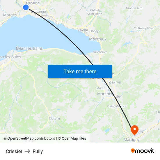 Crissier to Fully map