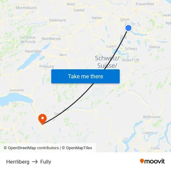 Herrliberg to Fully map