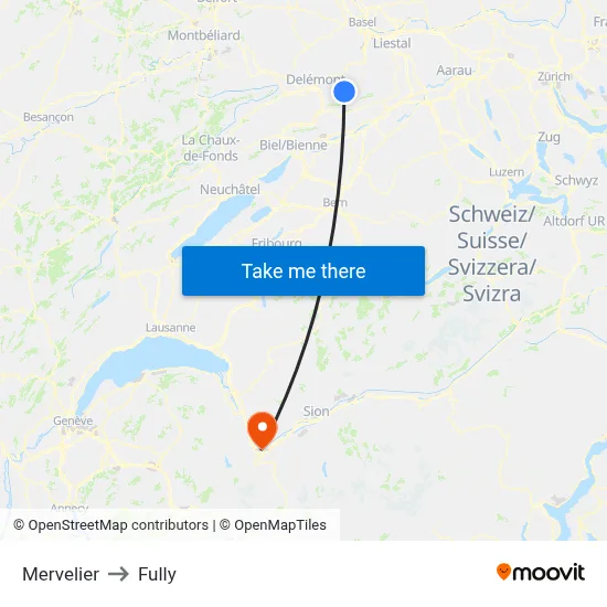 Mervelier to Fully map
