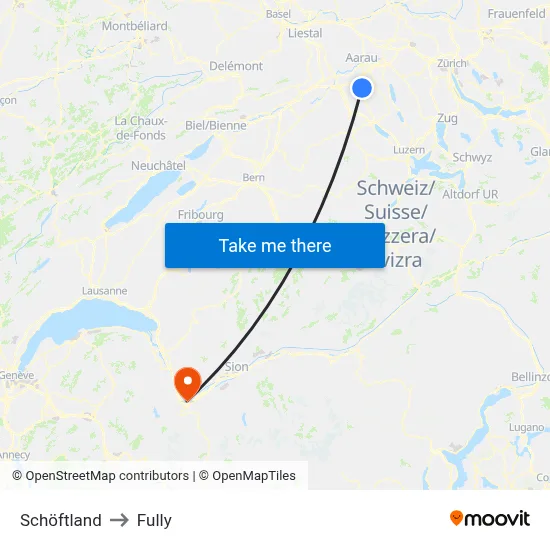 Schöftland to Fully map