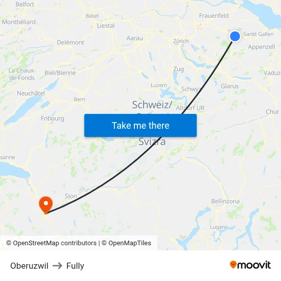 Oberuzwil to Fully map