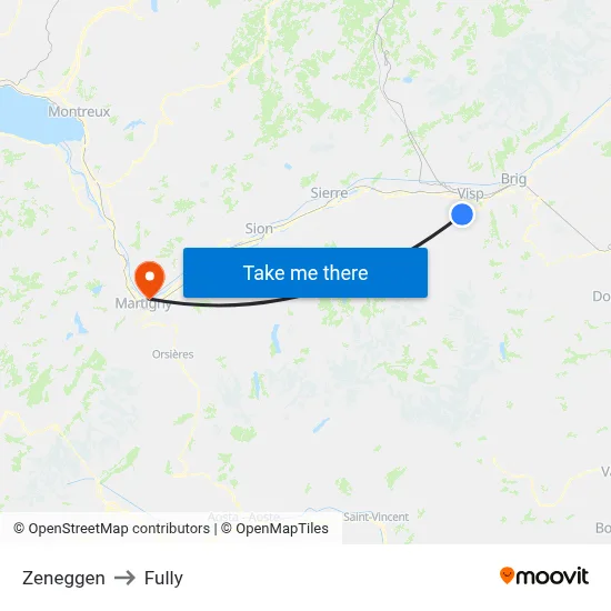 Zeneggen to Fully map