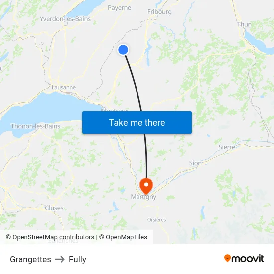 Grangettes to Fully map