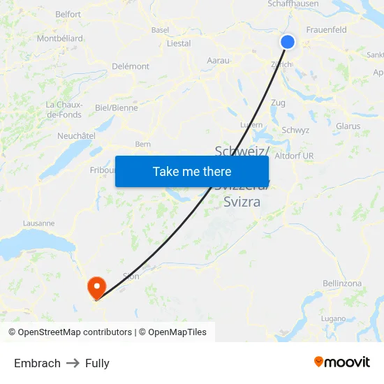 Embrach to Fully map