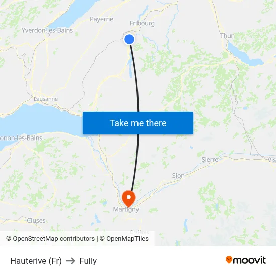 Hauterive (Fr) to Fully map