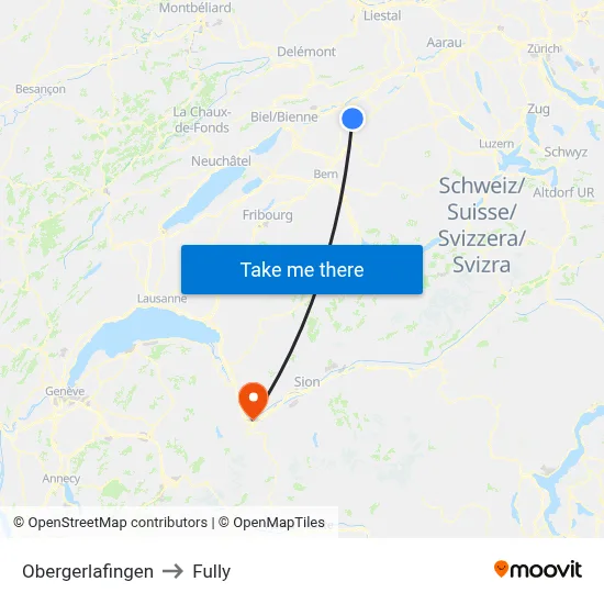 Obergerlafingen to Fully map