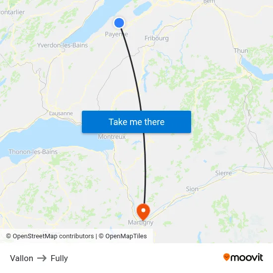 Vallon to Fully map