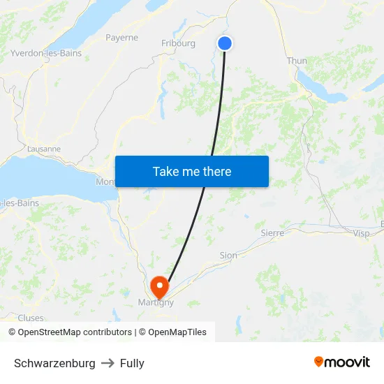 Schwarzenburg to Fully map
