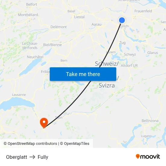 Oberglatt to Fully map
