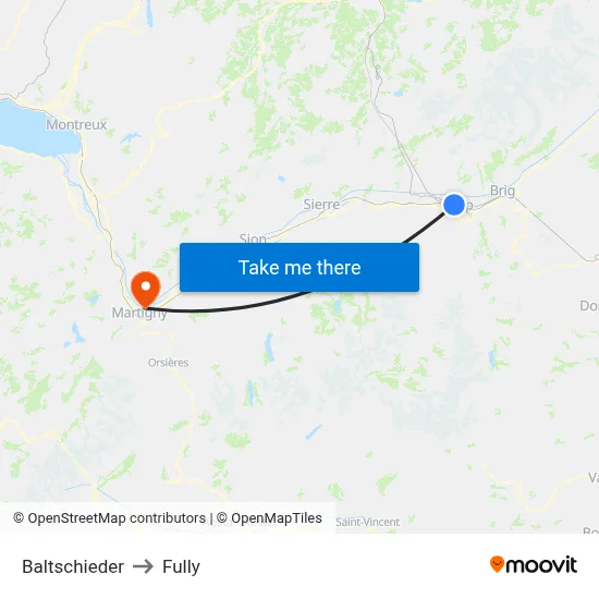 Baltschieder to Fully map