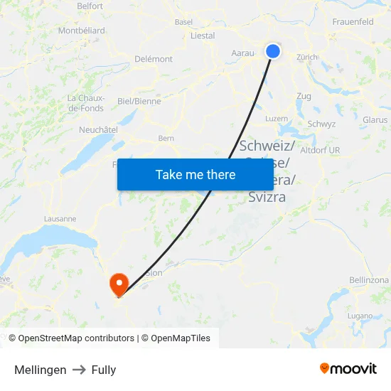 Mellingen to Fully map