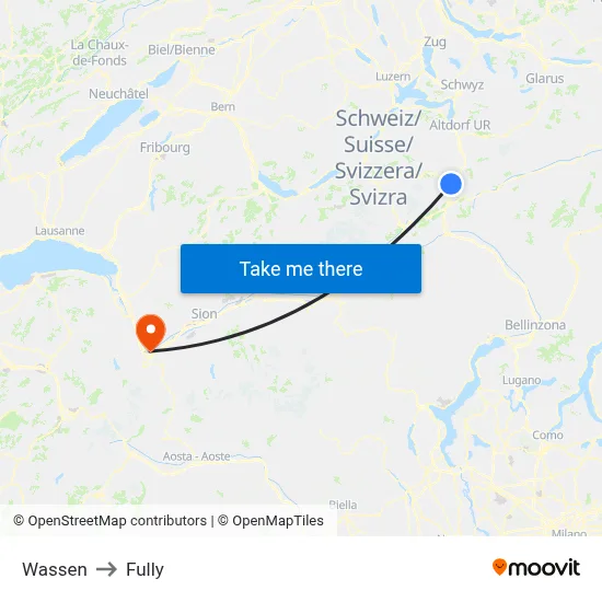 Wassen to Fully map