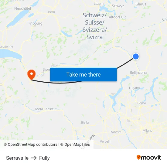 Serravalle to Fully map
