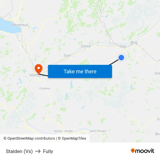 Stalden (Vs) to Fully map