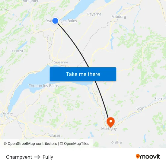 Champvent to Fully map