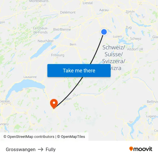 Grosswangen to Fully map