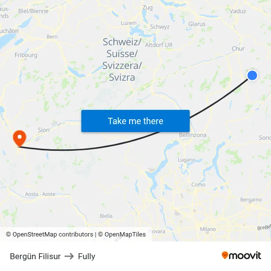 Bergün Filisur to Fully map
