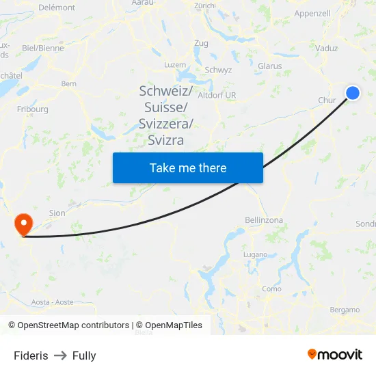 Fideris to Fully map