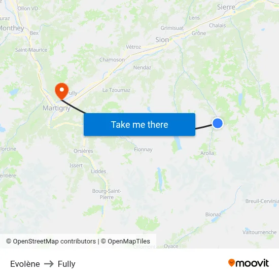 Evolène to Fully map