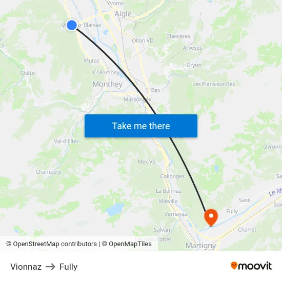 Vionnaz to Fully map