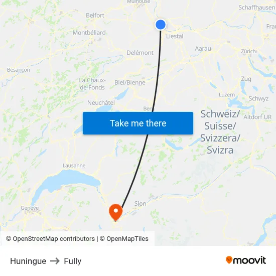 Huningue to Fully map
