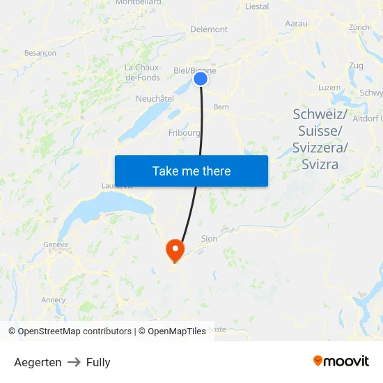 Aegerten to Fully map