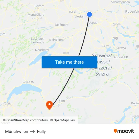 Münchwilen to Fully map